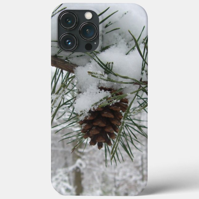 Snowy Pine Branch Winter Nature Photography Case-Mate iPhone Case (Back)