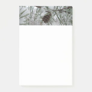 Snowy Pine Branch Winter Nature Photography Post-it Notes