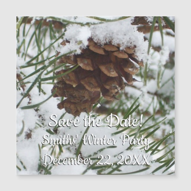Snowy Pine Cone I Winter Nature Photography (Front)