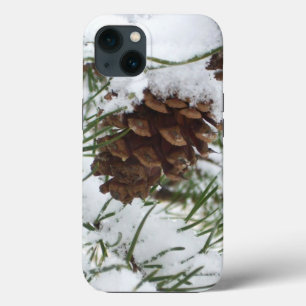 Snowy Pine Cone I Winter Nature Photography iPhone 13 Case
