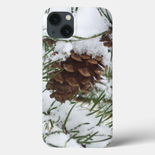 Snowy Pine Cone I Winter Nature Photography iPhone 13 Case