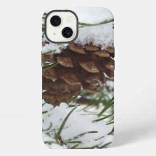 Snowy Pine Cone I Winter Nature Photography iPhone 13 Case