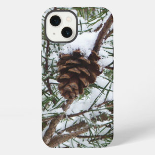 Snowy Pine Cone II Winter Nature Photography iPhone 13 Case