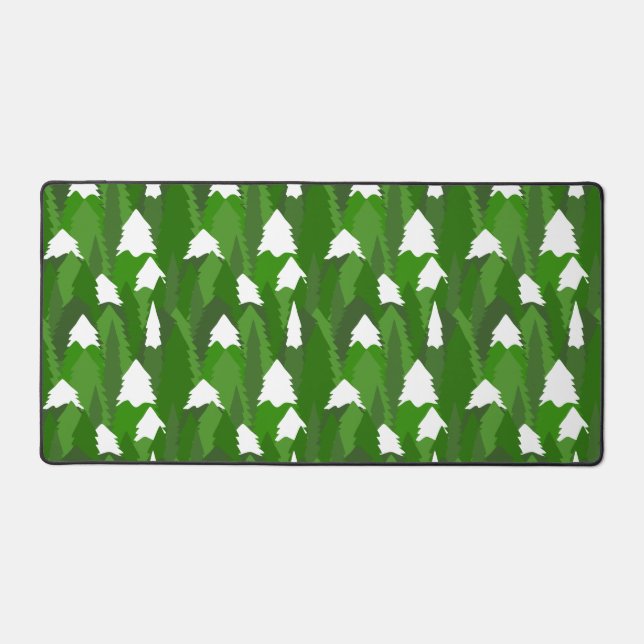 Snowy Pine Forest Desk Mat (Front)