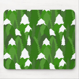 Snowy Pine Forest Mouse Mat