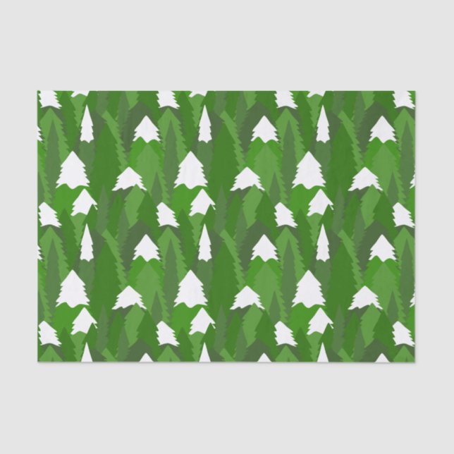 Snowy Pine Forest Tissue Paper (Front)