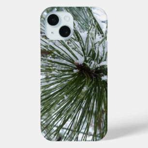 Snowy Pine Needles Winter Nature Photography iPhone 15 Case