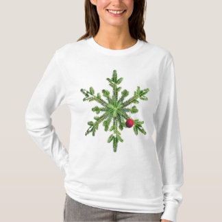 Snowy Pine Snowflake Christmas T-Shirt