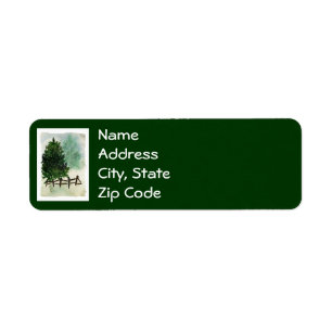 Snowy Pine Tree Return Address Labels