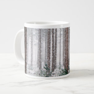 Snowy Pine trees Large Coffee Mug