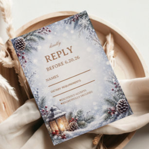 Snowy Pinecone Winter Celebration RSVP Card