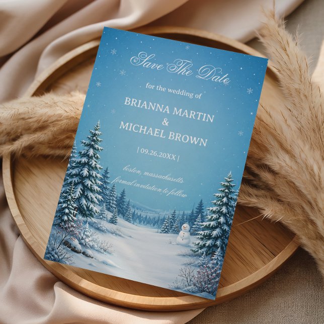 Snowy Pines Beneath Crystal Save The Date (Creator Uploaded)