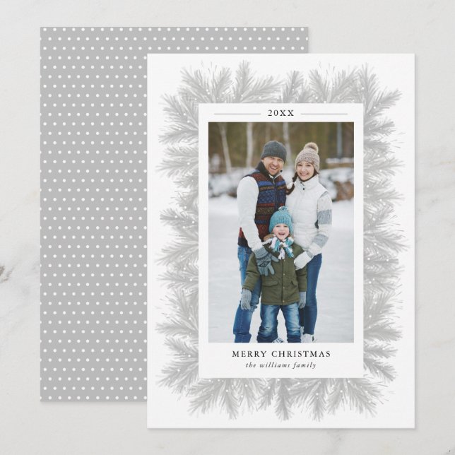 Snowy Pines Christmas Photo Card (Front/Back)