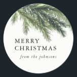 Snowy Pines Christmas Sticker<br><div class="desc">Snowy Pines Chrsitmas Sticker,  Customisable,  Part of a collection</div>