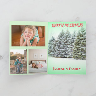 Snowy Pines Merry Christmas Holiday Greeting Card