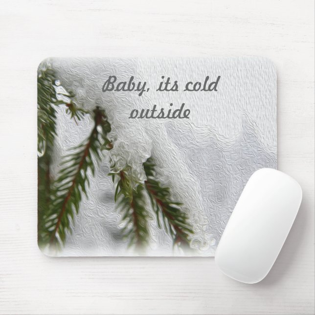Snowy Pines Mouse Mat (With Mouse)
