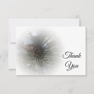 Snowy Pines Thank You Flat Note Card