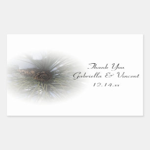 Snowy Pines Winter Wedding Thank You Favour Tags