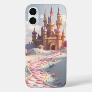 Snowy Pink Candyland Fairy Castle iPhone 16 Plus Case