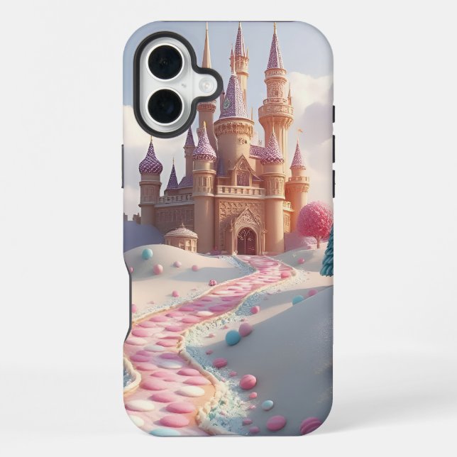 Snowy Pink Candyland Fairy Castle iPhone Case (Back)