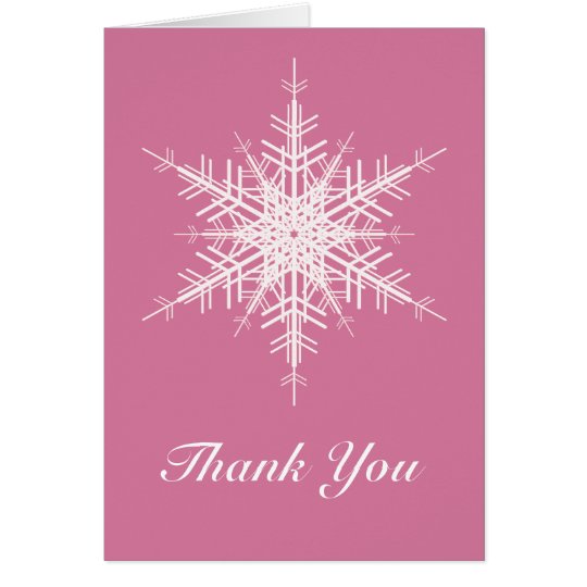 Snowy Pink Thank You Card