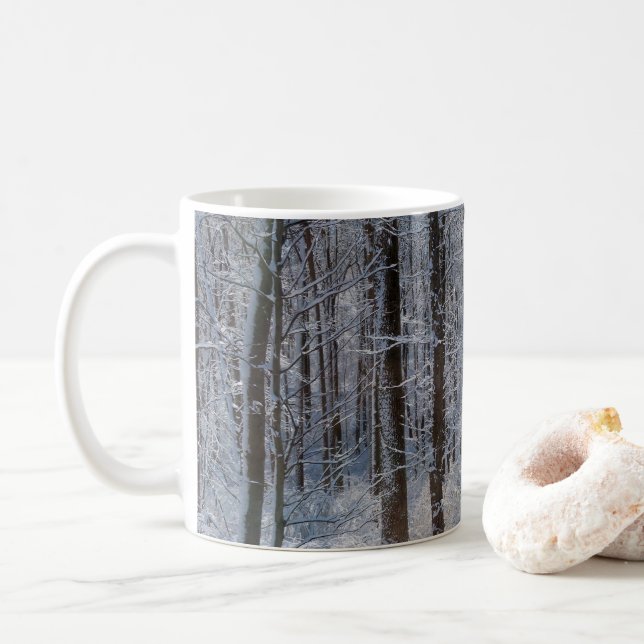 Snowy Poplar Forest I  Coffee Mug (With Donut)