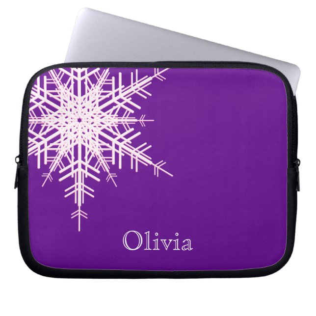Snowy Purple Laptop Sleeve (Front)
