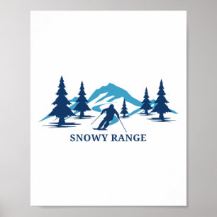 Snowy Range Wyoming Ski Resort Skiing Skier Poster