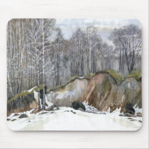 Snowy ravine mouse mat