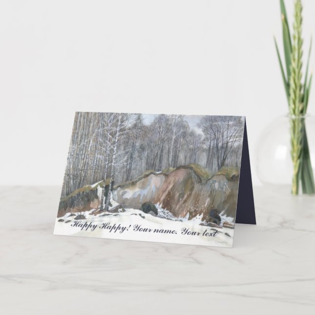 Snowy ravine watercolor card (Front)