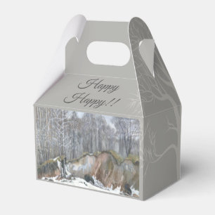 Snowy ravine watercolor favour box