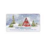 Snowy Red Cabin  Label<br><div class="desc">These adorable winter return address labels feature a red A-frame cabin the winter snow. 
You can personalize with you name and address.</div>