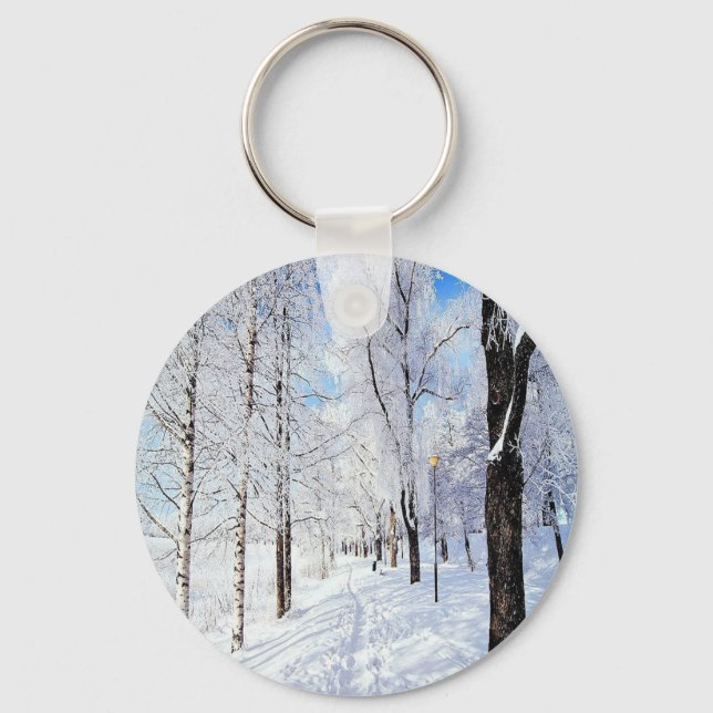 Snowy Road Key Ring (Front)