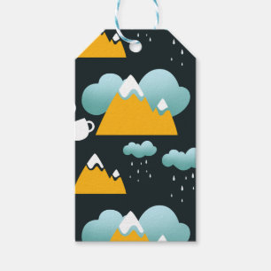 Snowy Rustic Winter Forest Mountain  Gift Tags