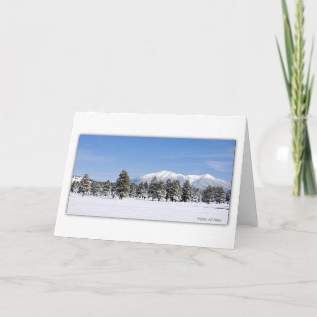 Snowy San Francisco Peaks Custom Inside Greeting Holiday Card (Front)