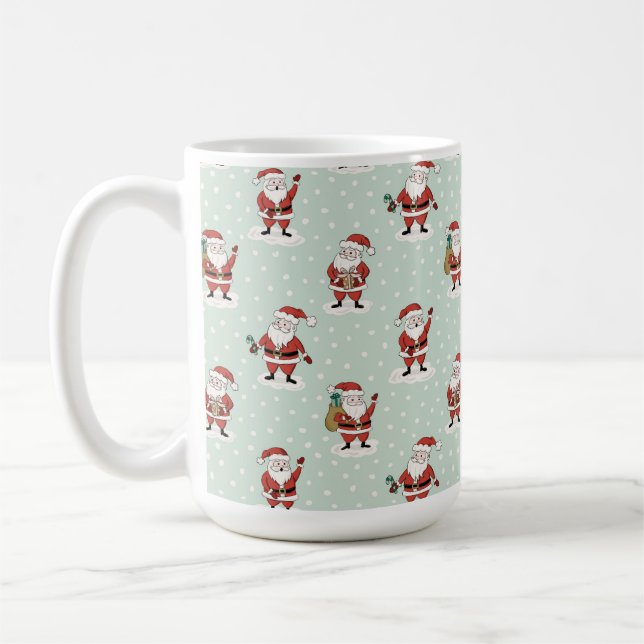 Snowy Santa Christmas Coffee Mug (Left)