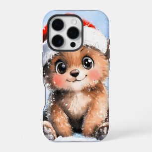 Snowy Santa Little Cub iPhone 16 Pro Case