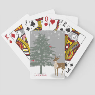 Snowy Scene/Playing Cards/Deer & Cardinal Playing Cards