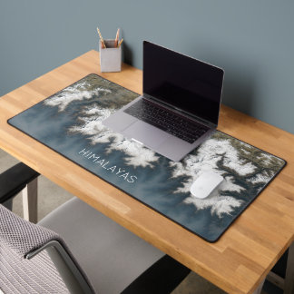 Snowy Scenic Himalayan Mountain Range from Above Desk Mat