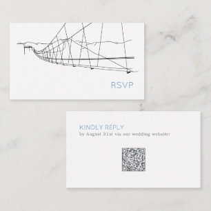 Snowy Ski Slopes Winter QR Wedding Website RSVP Enclosure Card