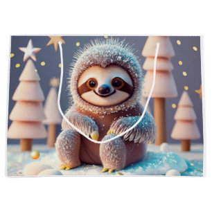 Snowy Sloth's Winter Wonderland Large Gift Bag