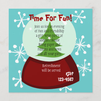 Snowy Snow-Globe Invitation