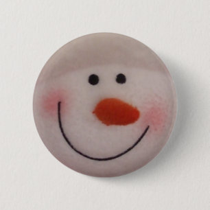 Snowy Snowman 6 Cm Round Badge