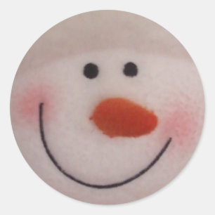 Snowy Snowman Classic Round Sticker