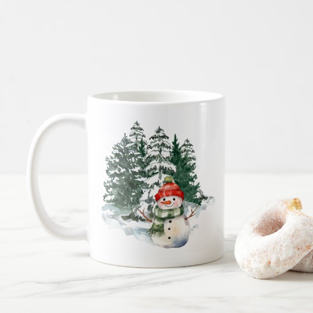 Snowy Snowman Coffee Mug (With Donut)