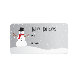 Snowy Snowman Gift Label