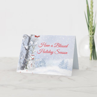 Snowy Snowman Holiday Card