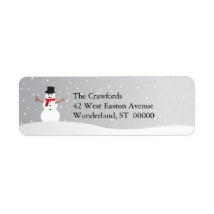Snowy Snowman Return Address Label