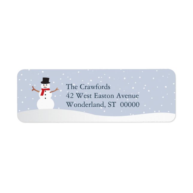 Snowy Snowman Return Address Label (Front)