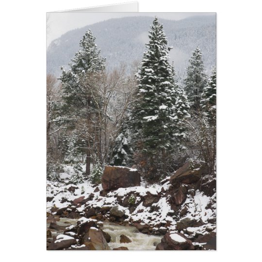 snowy stream holiday greeting card
